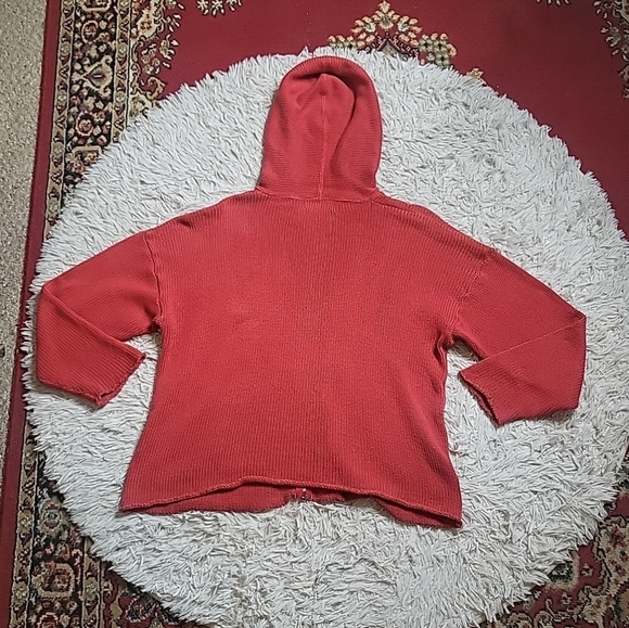 Vintage 90s Y2K Bkg & Company New York Full Zip Up Sweater Red Knit Slouchy - Picture 6 of 9